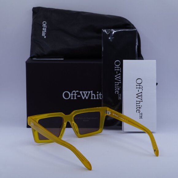 Off-White OERI142 WINDSOR 1864 Square Sunglasses – Shiny Yellow\Brown - Picture 10 of 10